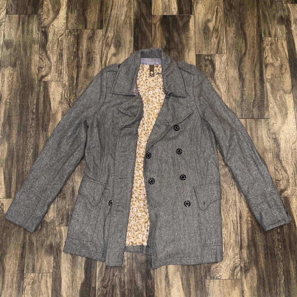 Element Wood & Thread Grey Coat With‎ Floral Interior Skateboard Y2K Women's M